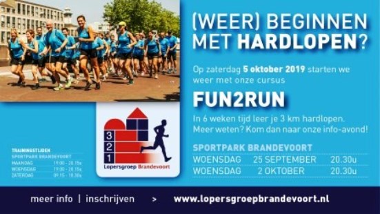 Nieuwe cursus hardlopen Fun2Run bij lopersgroep Brandevoort