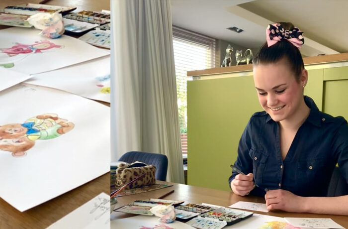 Isabelle maakt tekeningen voor bewoners in zorgcentra
