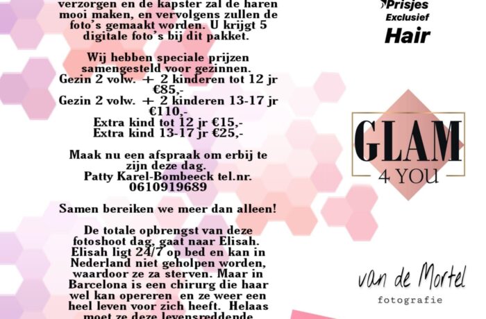 Fotoshoot voor levensreddende operatie voor Elisah