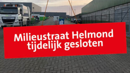 Milieustraat Helmond vanaf 30 maart tijdelijk gesloten