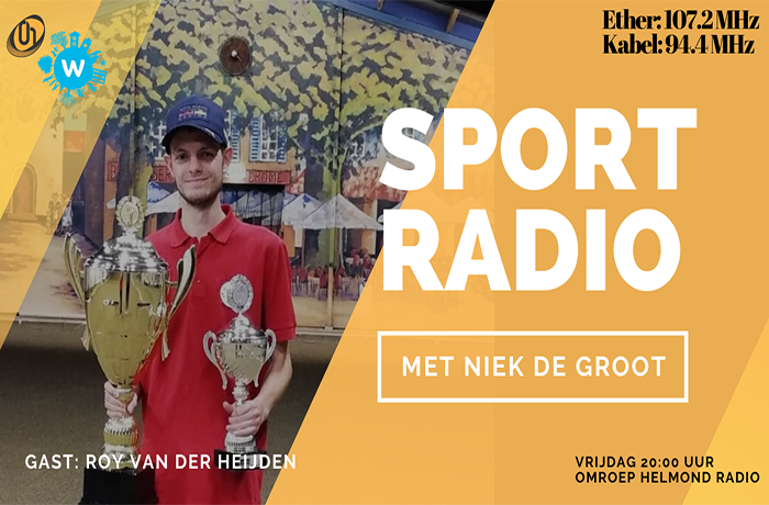 Roy van der Heijden in speciale uitzending van Sportradio bij Omroep Helmond