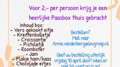 Wijkgebouw De Brem levert paasbrunch aan huis