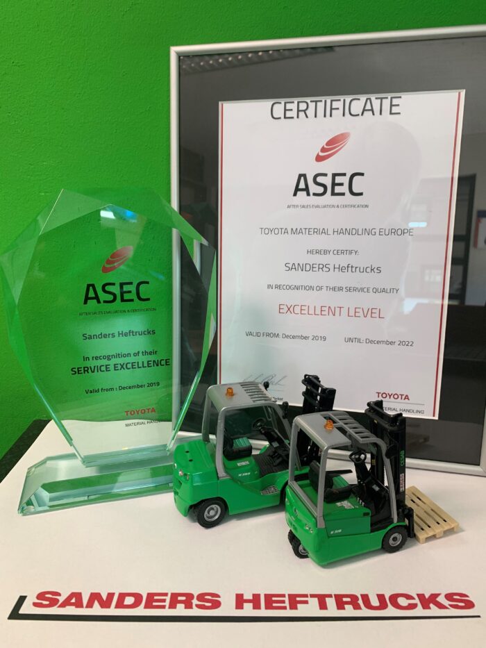 Sanders Heftrucks behaalt hoogste ASEC status: Excellent