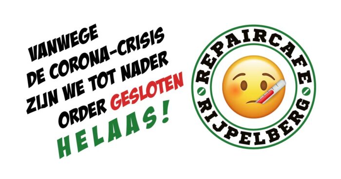 Repaircafé Rijpelberg gesloten vanwege coronamaatregelen