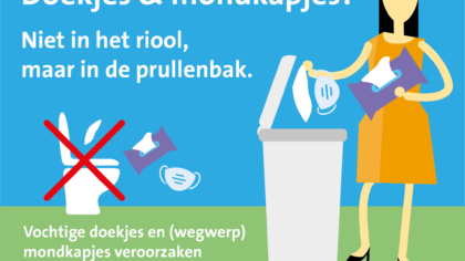 Mondkapjes in de prullenbak, niet in het riool