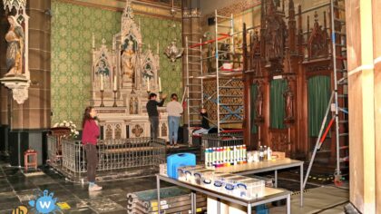 Docent en student Sint Lucas over restauratie in de St. Lambertuskerk