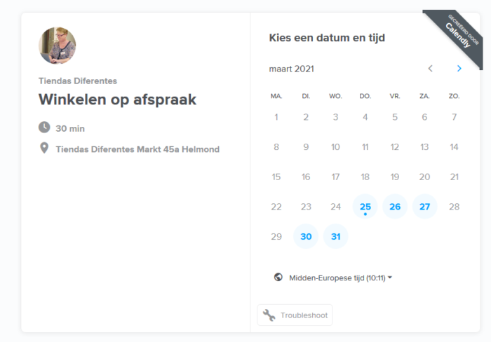 Winkelen op afspraak