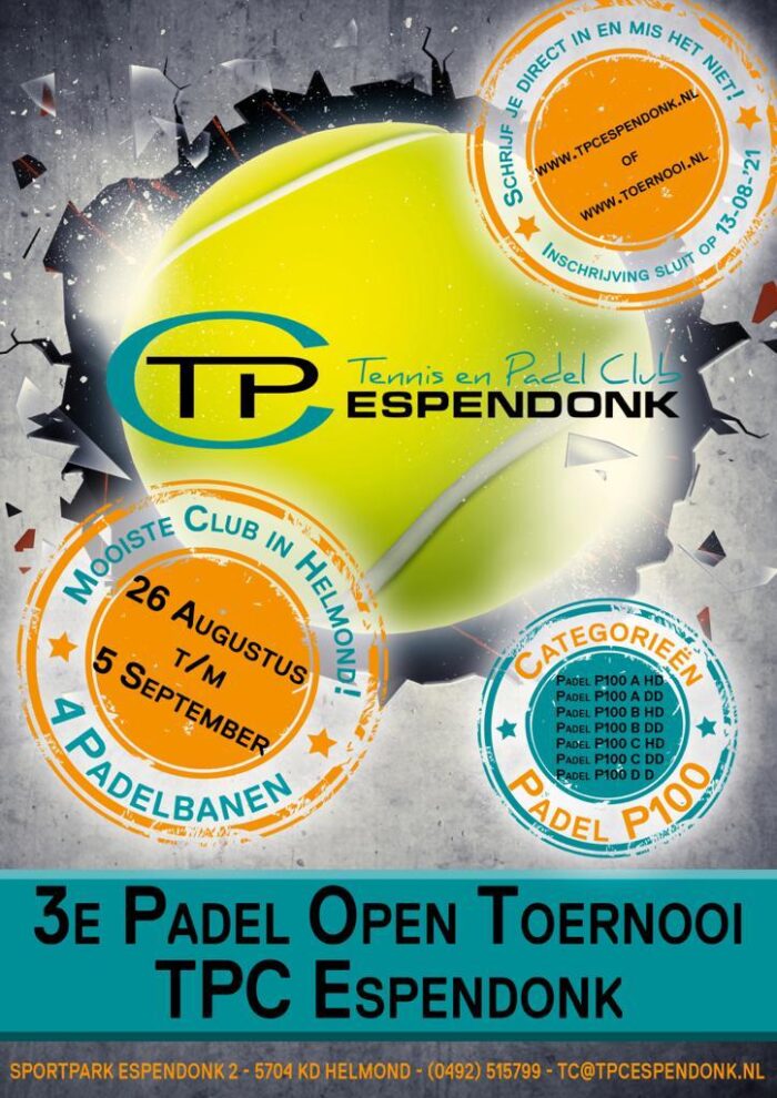Padel open toernooi TPC Espendonk