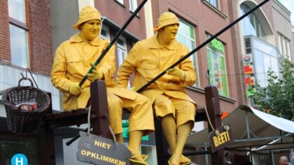 Hengelen naar kinderen op Kunstmarkt in Helmond