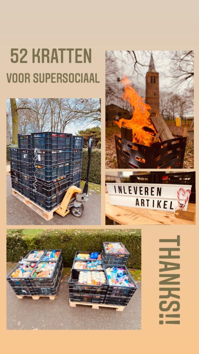 Vijftig volle kratten ingezameld in Stiphout voor Super Sociaal