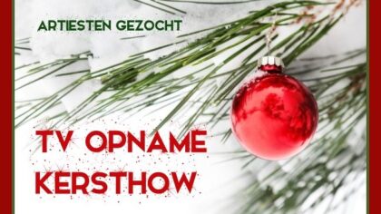 Tv-opname kerstshow bij tuincentrum Coppelmans