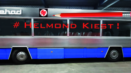 ‘Stembus’ zorgt voor vermaak bij stembureaus in Helmond