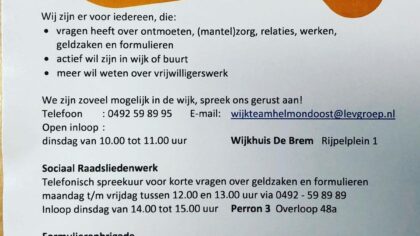 Inloop wijkteam Helmond-Oost