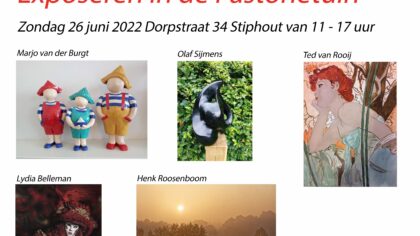 Tentoonstelling Stiphout Art in pastorietuin met 18 kunstenaars