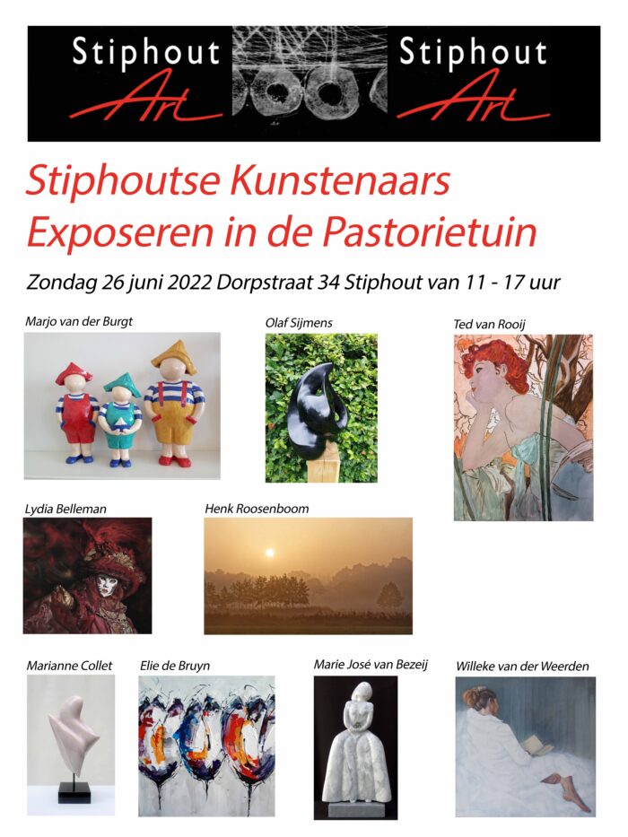 Tentoonstelling Stiphout Art in pastorietuin met 18 kunstenaars