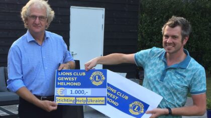 Gift voor Help Ukraine van Lions Club Gewest Helmond