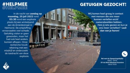 Politie zoekt getuigen explosie winkel in Ameidestraat