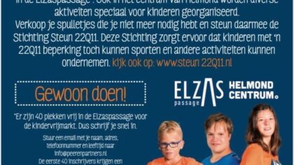 Kindervrijmarkt in Elzaspassage voor Stichting Steun 22Q11