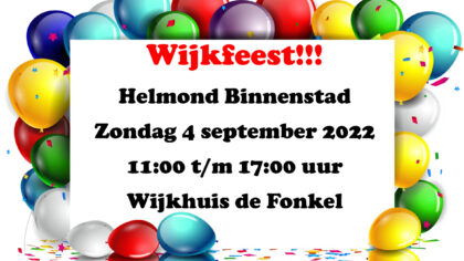 Wijkfeest met markt rondom wijkhuis de Fonkel