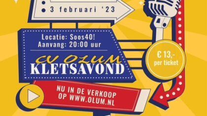 Ticketverkoop voor de kletsavond van CV OLUM is begonnen!