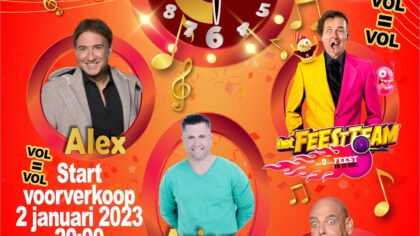 Het Feestteam en Jan Biggel bij Vijf Uurkes Vurraf