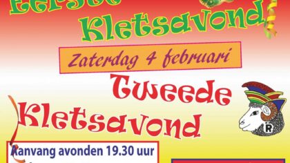 Verkoop kaarten voor de twee kletsavonden bij de Rampetampers begonnen