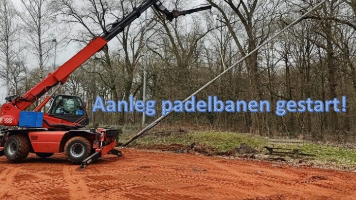 De aanleg van de padelbanen in de Goorloop is van start gegaan