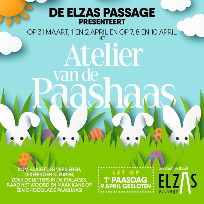 Atelier van de Paashaas in de Elzas Passage Helmond