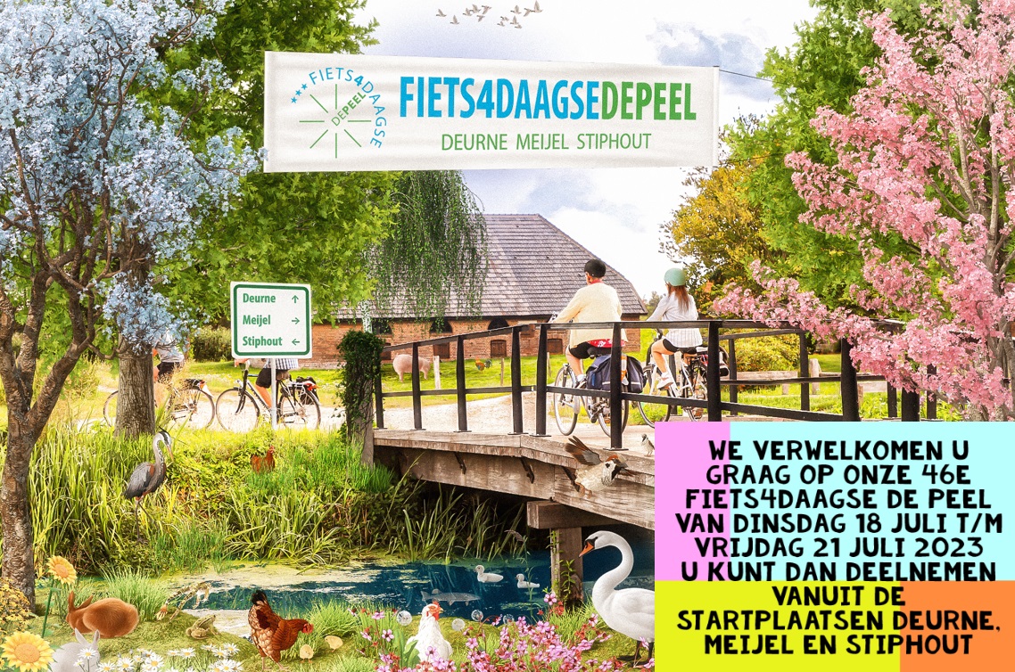 Fiets4Daagse vanuit Stiphout van 18 t/m 21 juli 2023