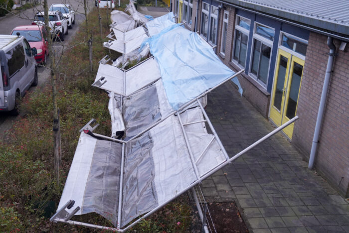Stellage Baroniehof sneuvelt door storm