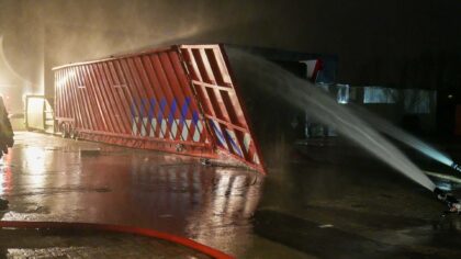 Onblusbare containerbrand bij Automotive Campus