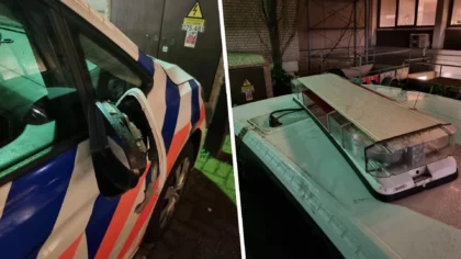Auto Helmondse politie vernield in Deurne