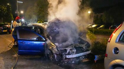 Geparkeerde auto volledig uitgebrand in Rijpelberg