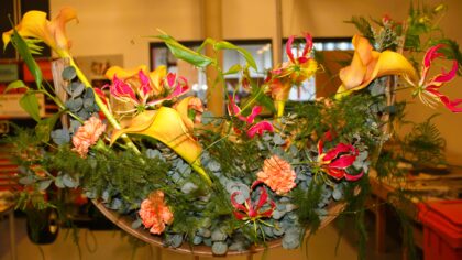Kerstdemonstratie bloemschikken