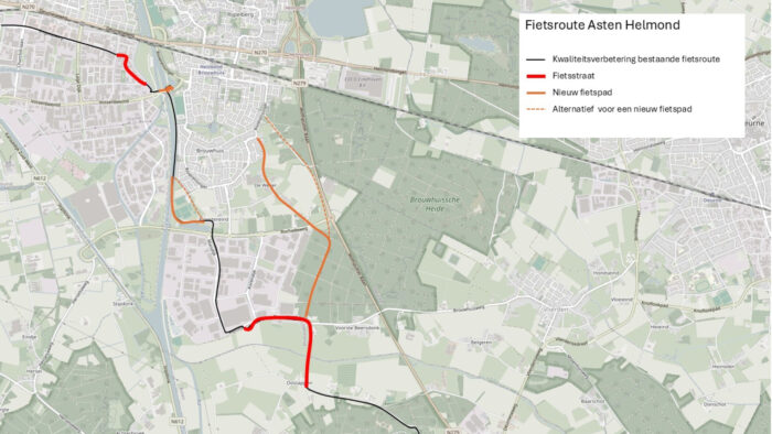 Gemeenten houden informatieavond over fietsroute tussen Helmond en Asten