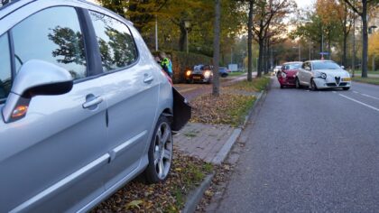 Kettingbotsing op de President Rooseveltlaan in Helmond
