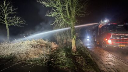 Brand in riet aan recreatieplas Berkendonk