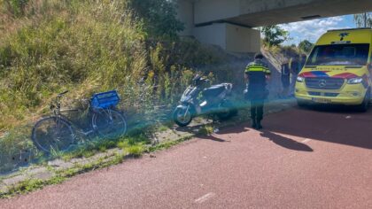 Bromfietser gewond na botsing met fietser langs de Rijpelbaan