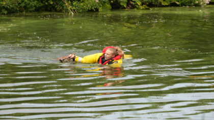 Brandweer redt ree uit Zuid-Willemsvaart