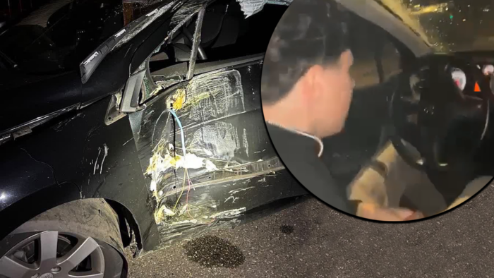 [VIDEO] Auto crasht in Helmond nadat passagier aan handrem trekt: ‘Wat doe jij?’